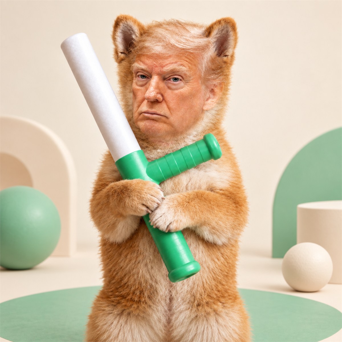 Square launch art of Batrump with the green bat
